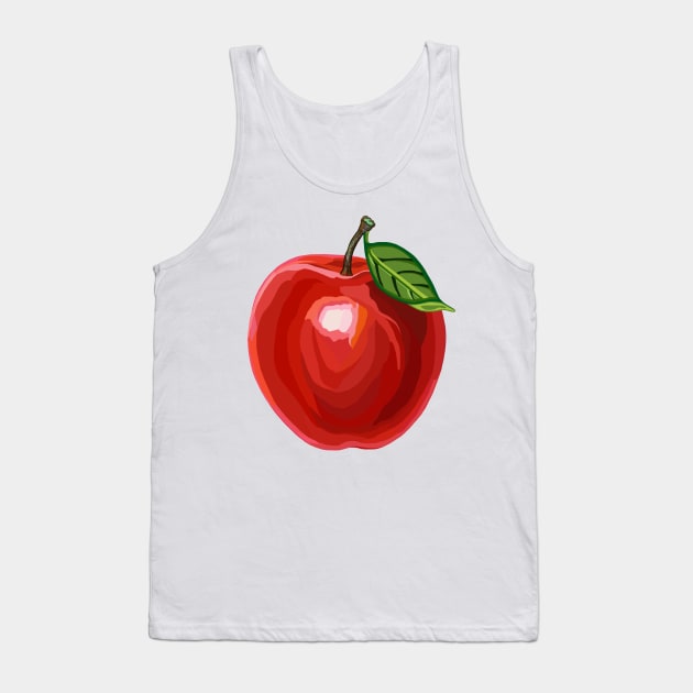 Shiny Red Apple Fruit Tank Top by Art by Deborah Camp